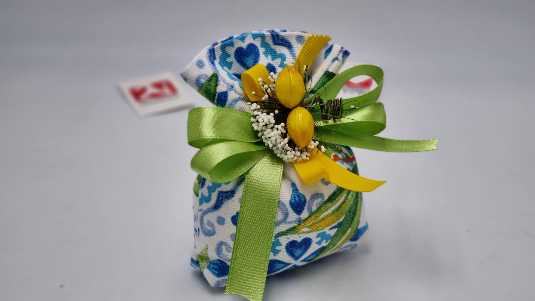 Sacchetto con fondello cucito stampa olive