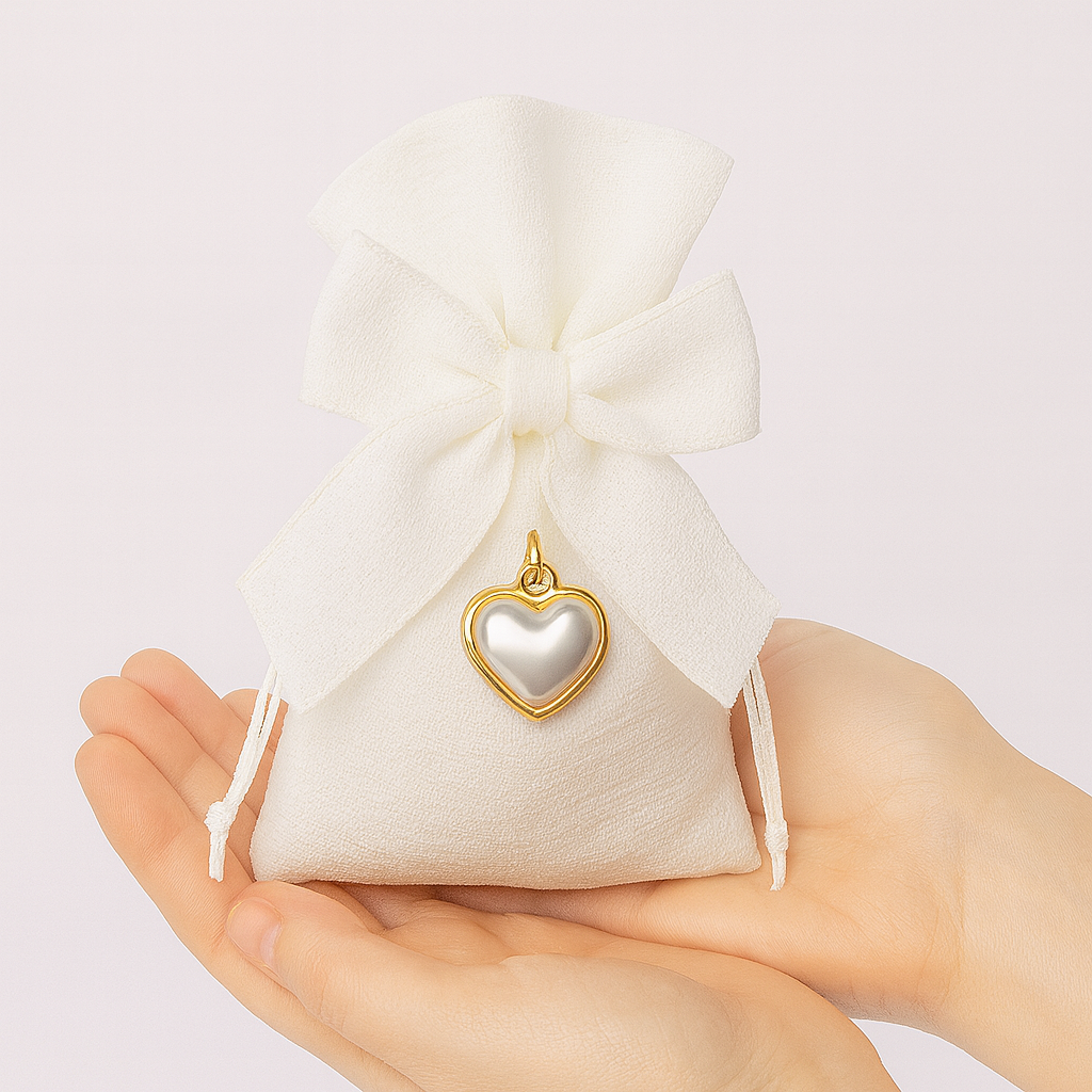 bomboniera charm cuore perla