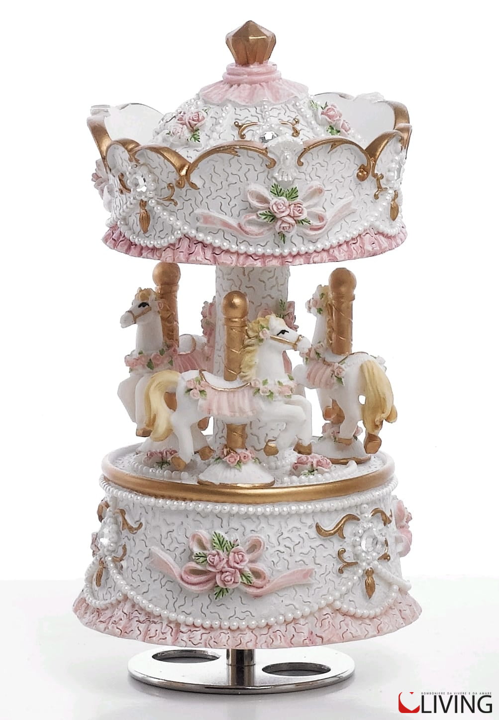 giostra carillon pink cavalli resina