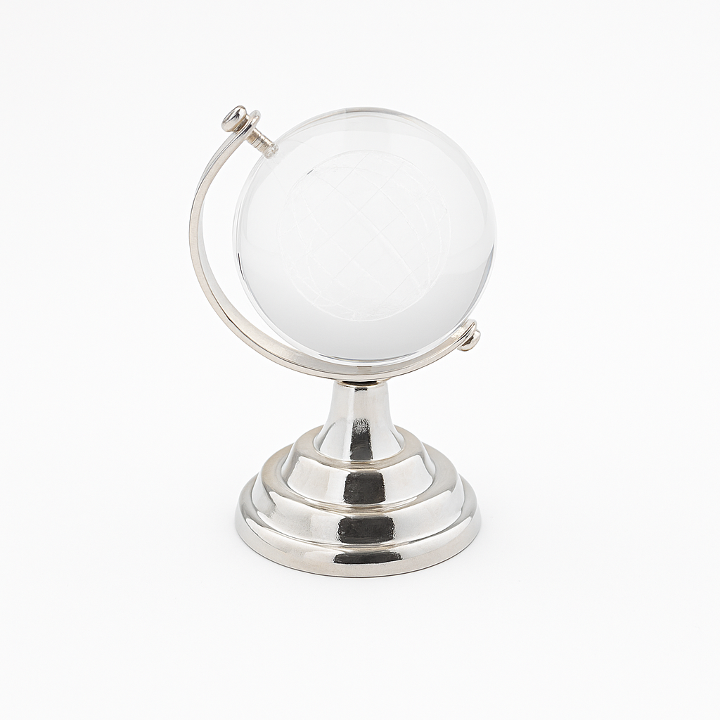 bomboniera globo terrestre con base silver