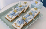 Addobbo tema Candy Stick piatto dolomite azzurro