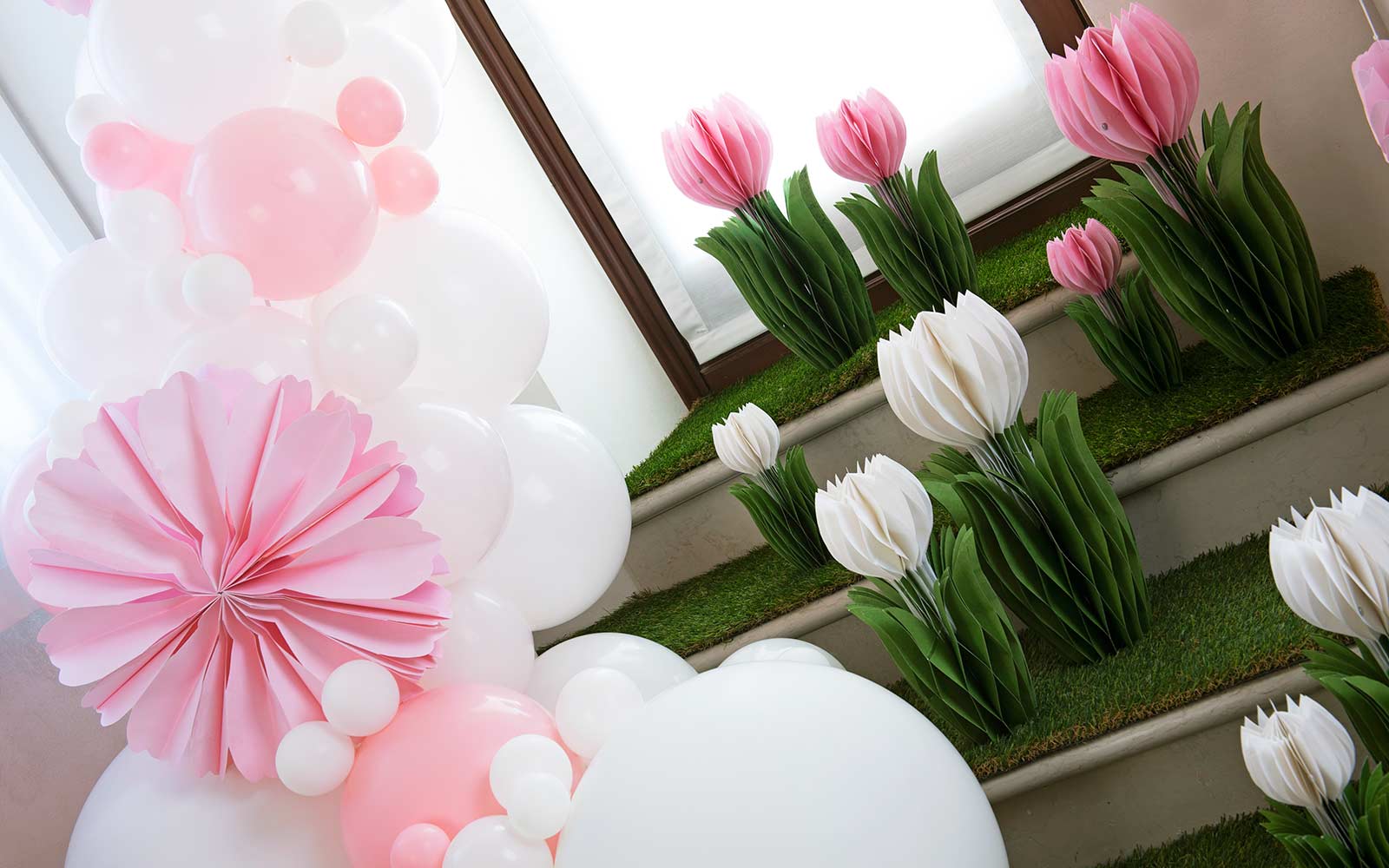 Addobbo set 3 tulipani rosa