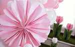 Addobbo set 3 sfere petali rosa da appendere