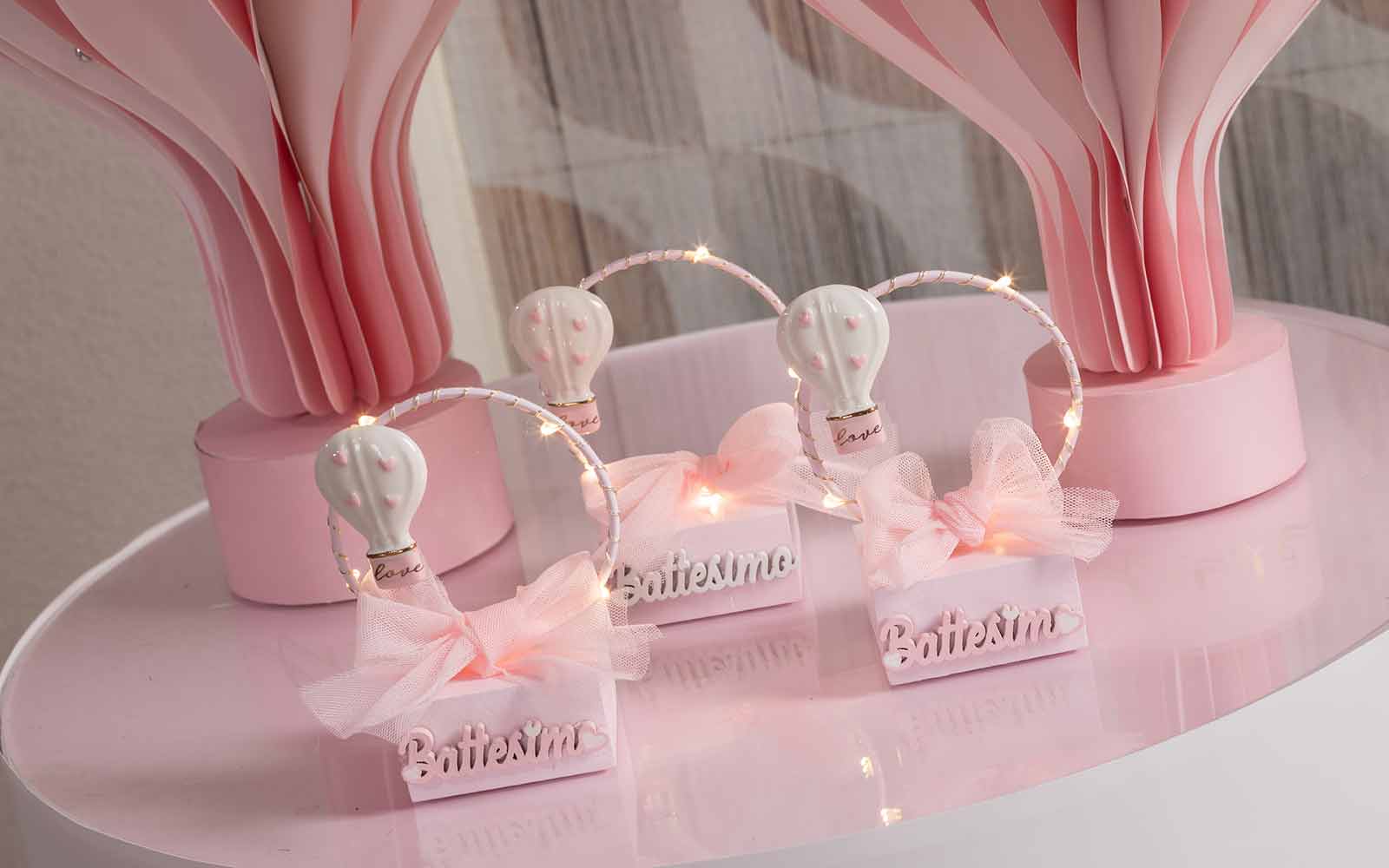 Addobbo Cerchio bianco con luce a led