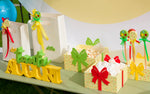 Addobbo compleanno scritta tanti auguri gialla e verde in legno