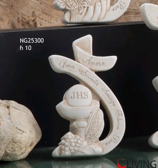 bomboniera croce stilizzata piccola con calice comunione linea jesus