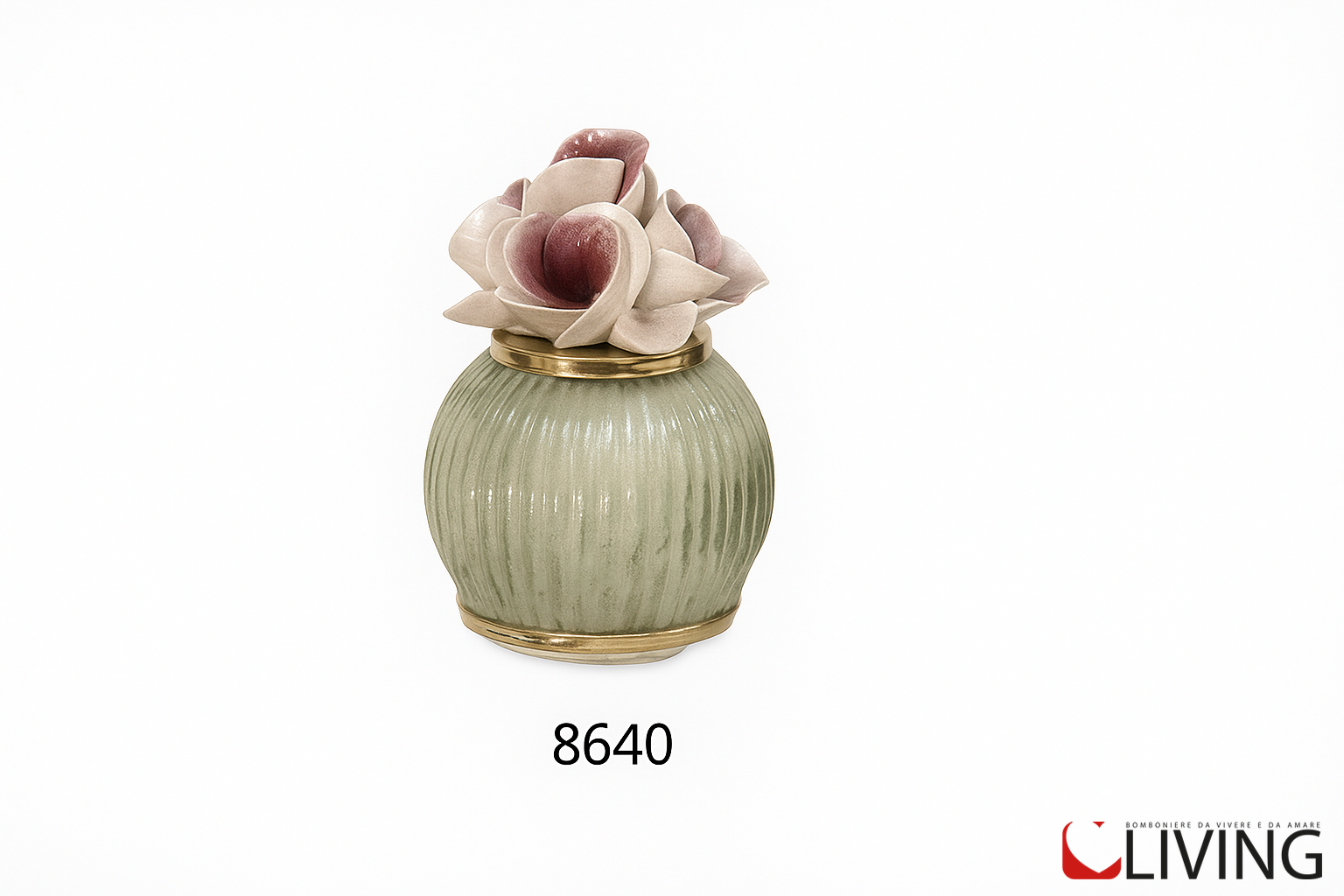bomboniera lampada in vetro linea con rose