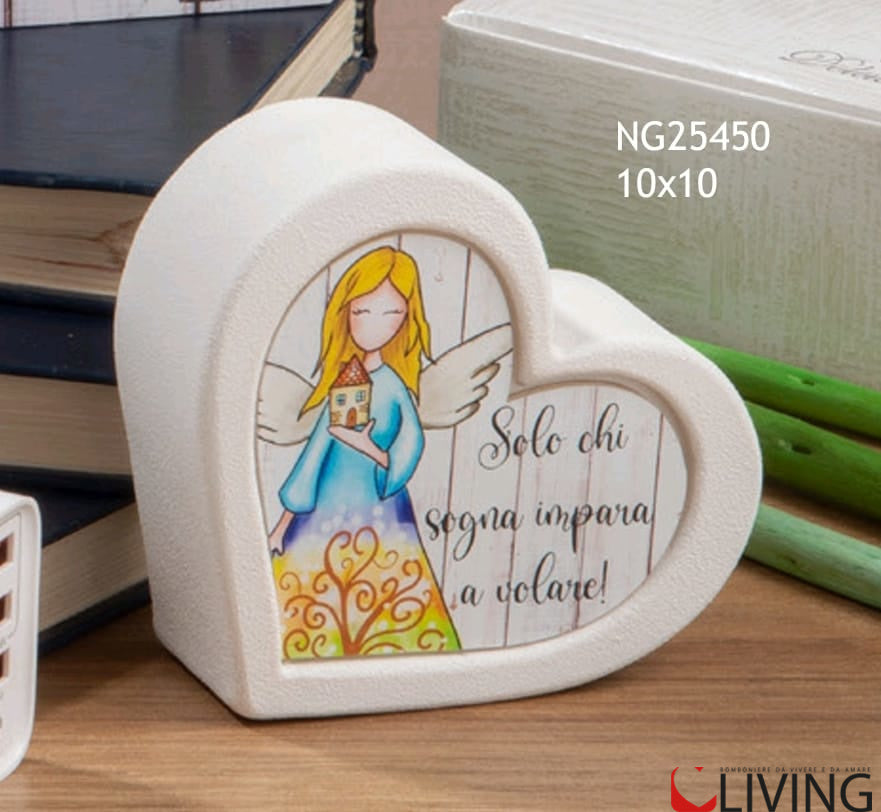 bomboniera lampada led cuore angelo della famiglia
