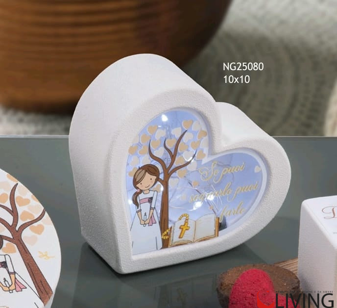 bomboniera lampada led cuore bimba comunione