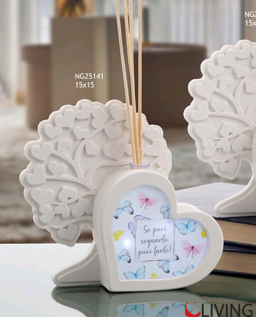bomboniera diffusore albero con cuore led farfalle