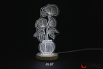 bomboniera lampada fiore medio acrilico base legno led