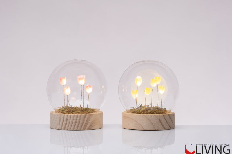 Bomboniera lampada notte boccia con fiori