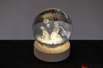 bomboniera sfera piccolo principe con base legno luce led