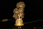 bomboniera lampada fiore piccolo acrilico base legno led