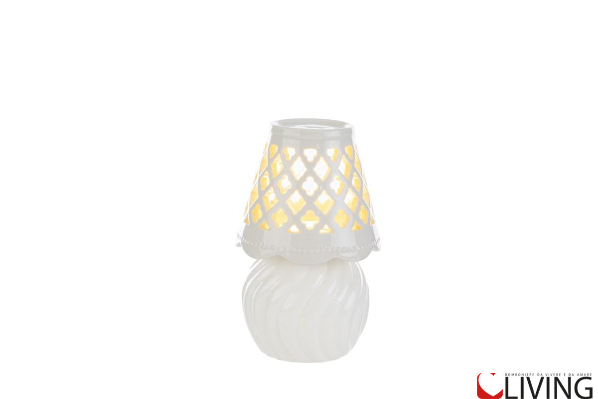 bomboniera lampada porcellana bianca