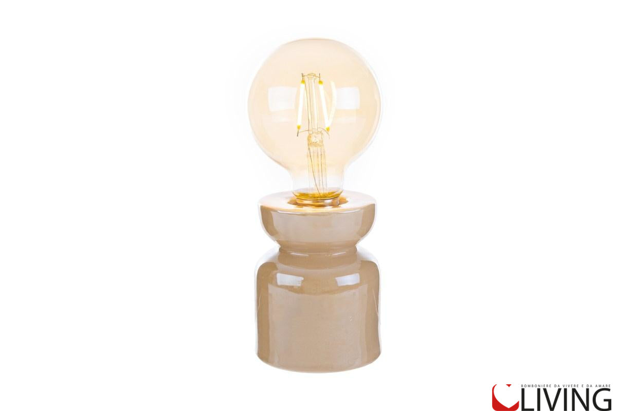 bomboniera lampada vintage porcellana beige
