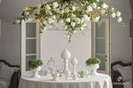 Addobbo matrimonio lampadario rose con 144 luci a led