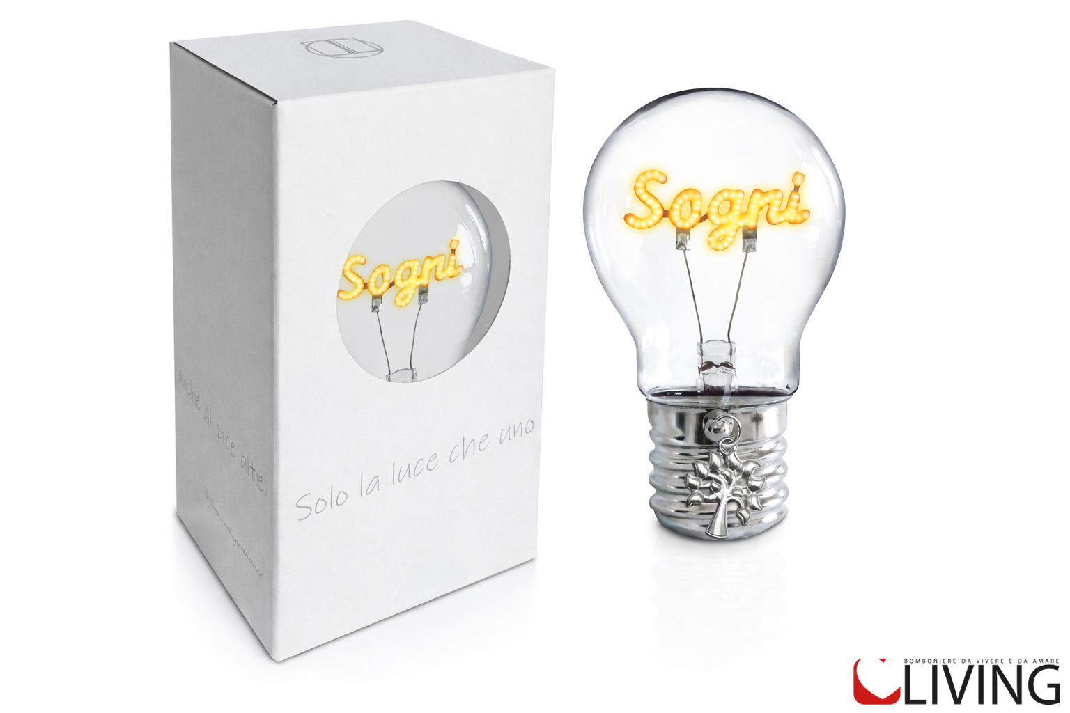 bomboniera lampadina sogni con luce led