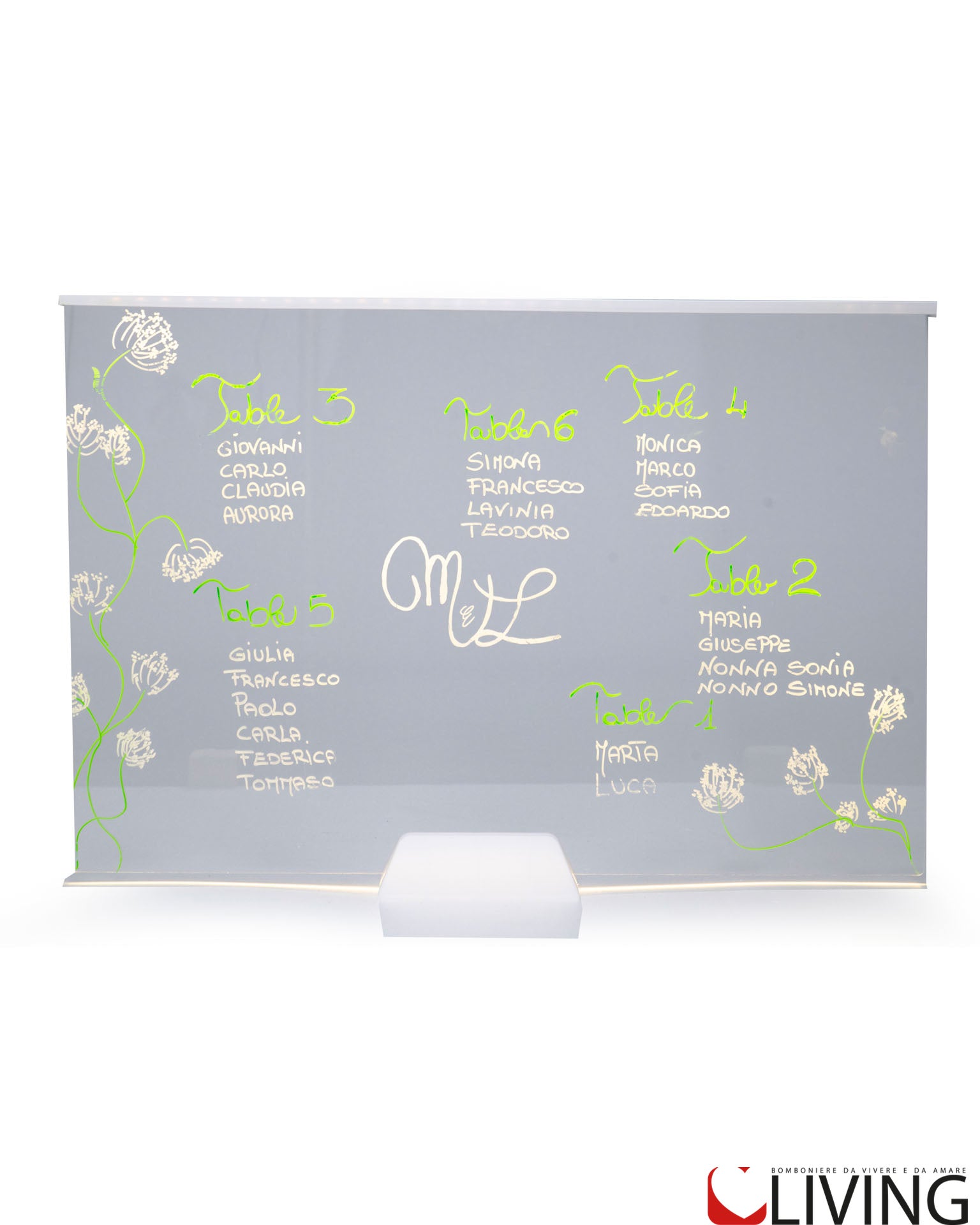 lavagna light art acrilico led scrivibile 60x40 con pennarelli