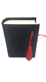 Bomboniera laurea libro portaconfetti in velluto nero