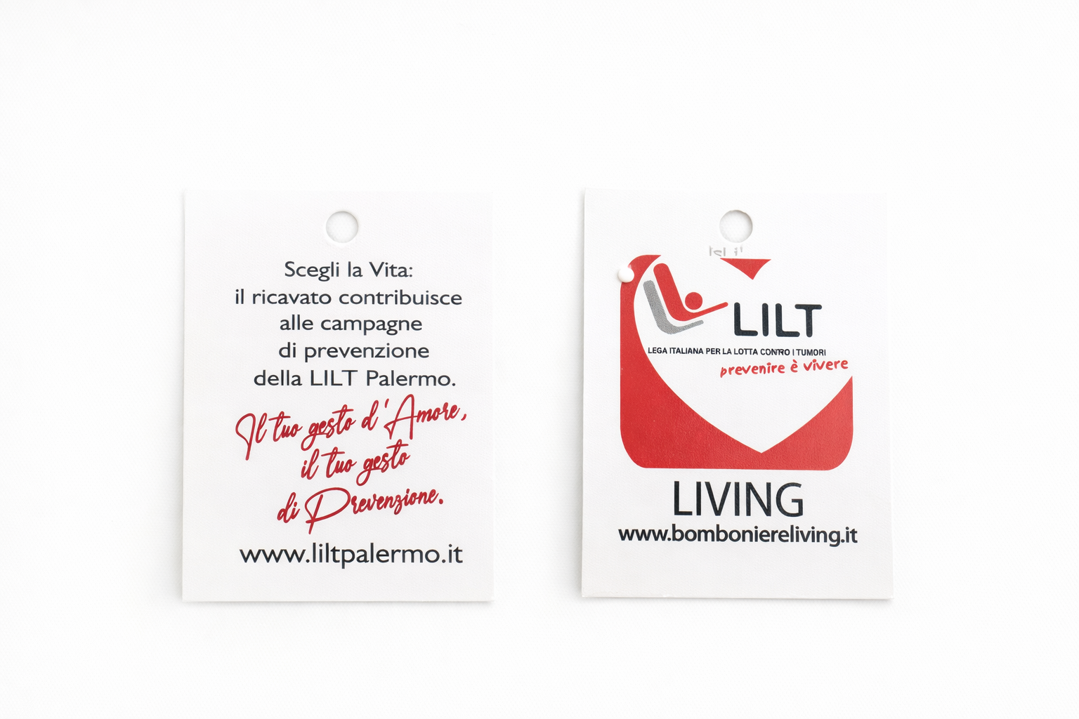bomboniera linea solidale lilt living sacchetto con calamita quadrifoglio bimba comunione