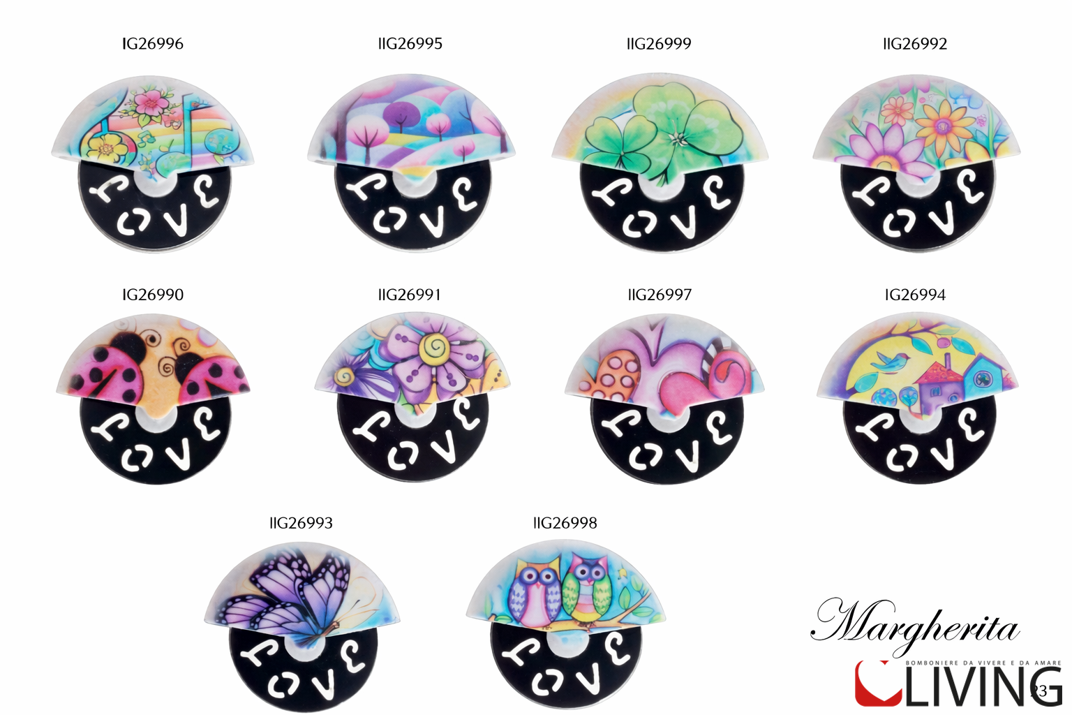 bomboniera tagliapizza love con coccinella linea margherita