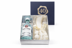 bomboniera bottiglie liquore mignon con scatola 40 anni e confetti