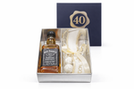 bomboniera bottiglie liquore mignon con scatola 40 anni e confetti