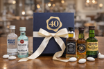 bomboniera bottiglie liquore mignon con scatola 40 anni e confetti
