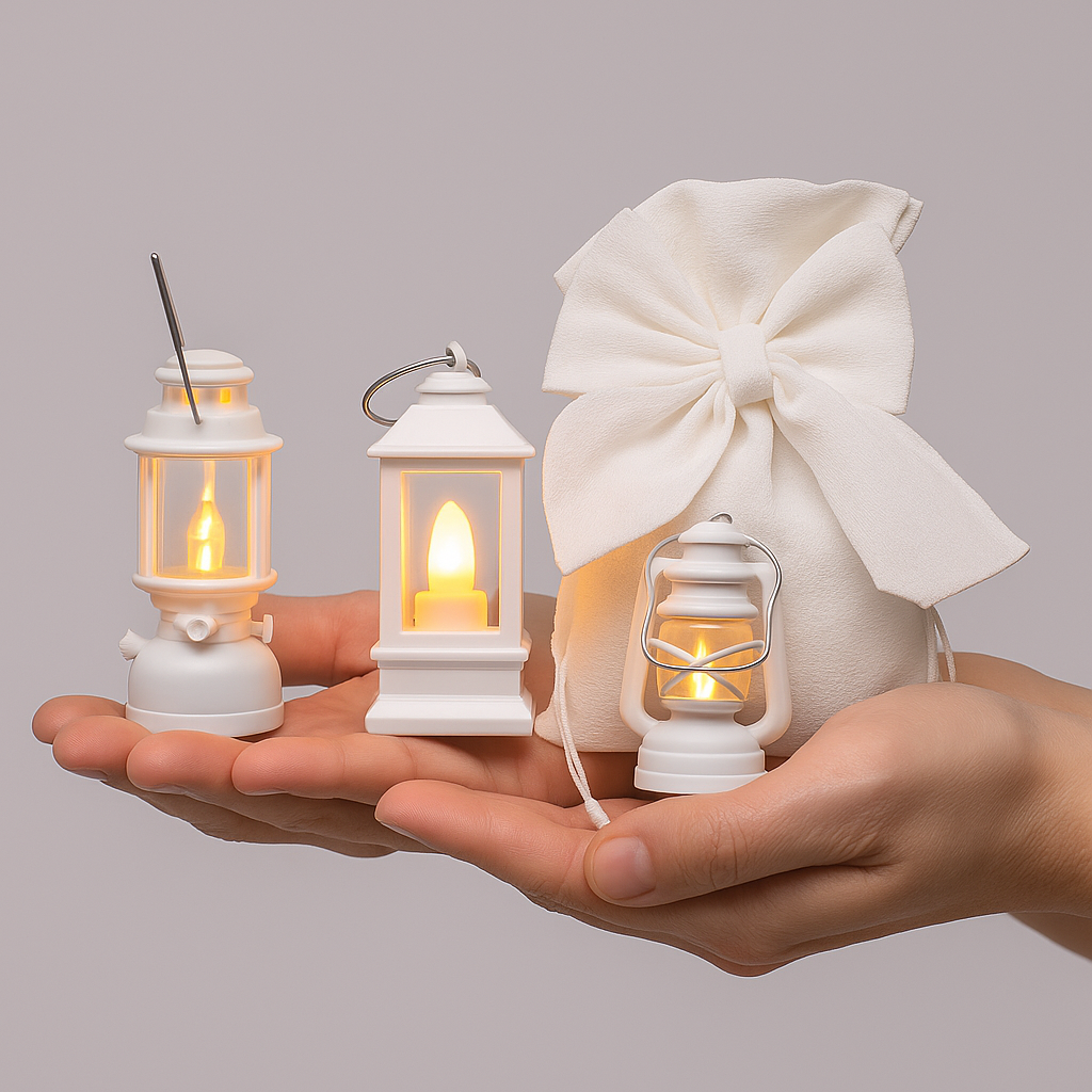 bomboniera micro lanterna decorativa con luce led
