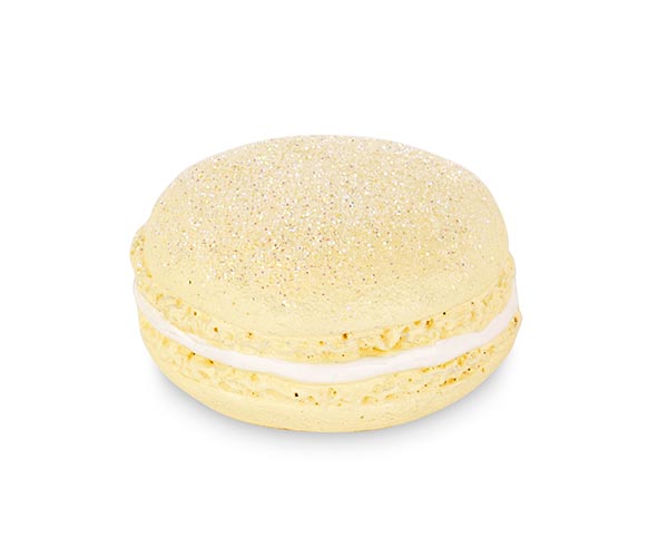 Macaron glitter giallo con magnete