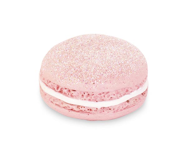 Macaron glitter rosa con magnete