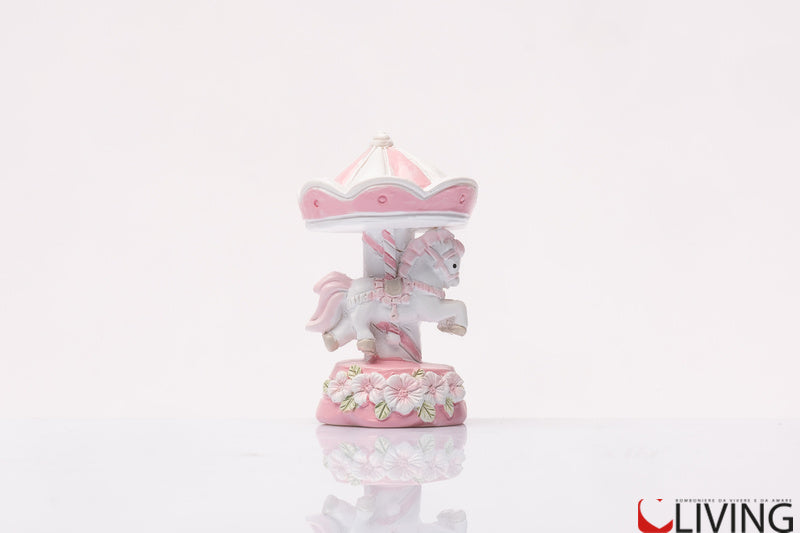 bomboniera magnete giostrina rosa con cavallucci