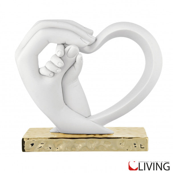 bomboniera mani bimbo cuore base oro