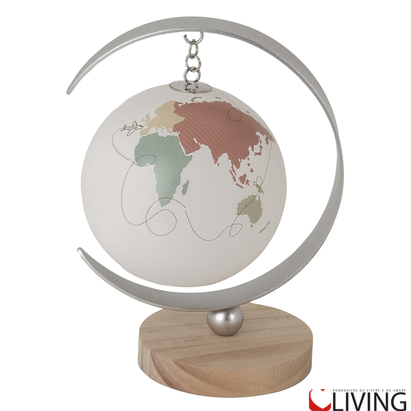 bomboniera mappamondo sfera con supporto luce led