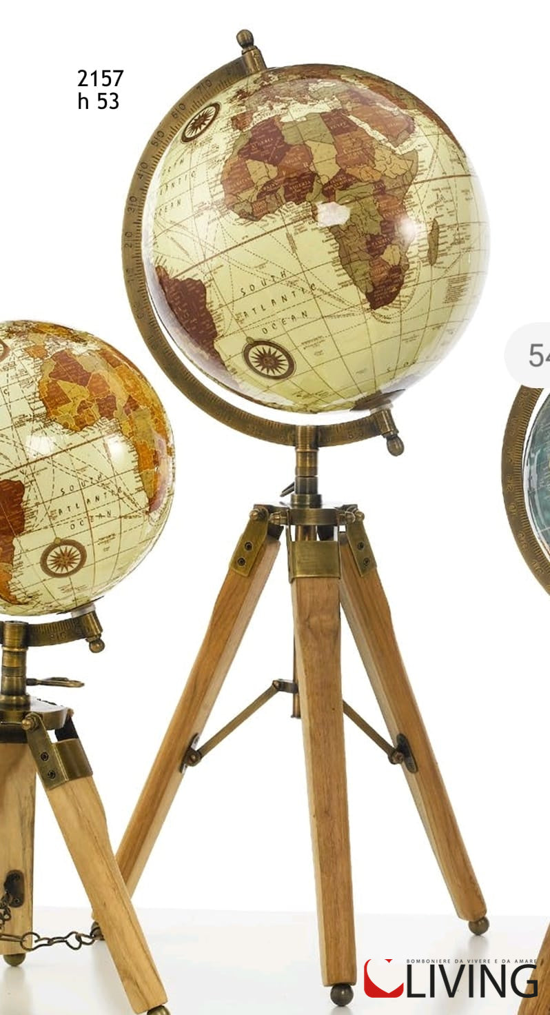 mappamondo grande con cavalletto globo avorio legno