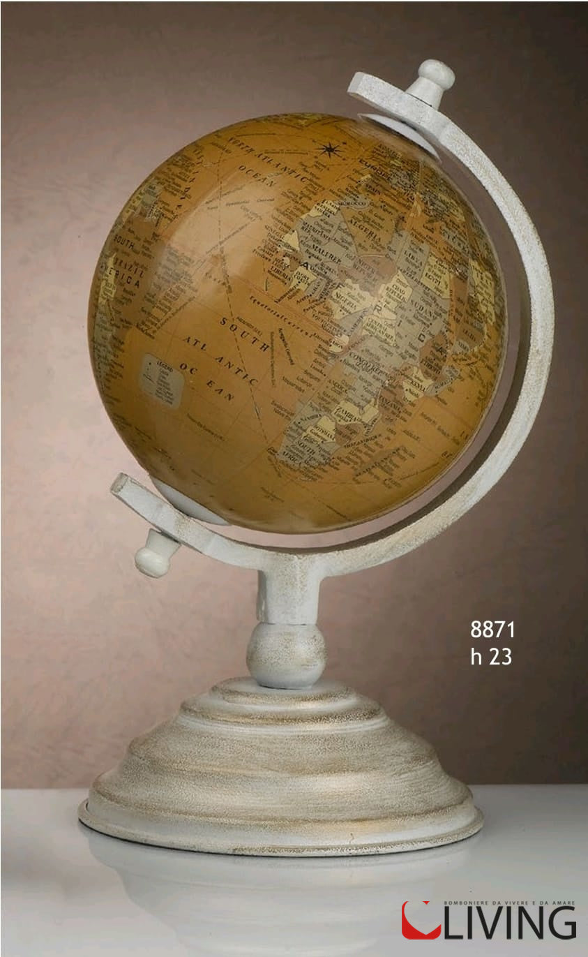 mappamondo grande tortora base metallo