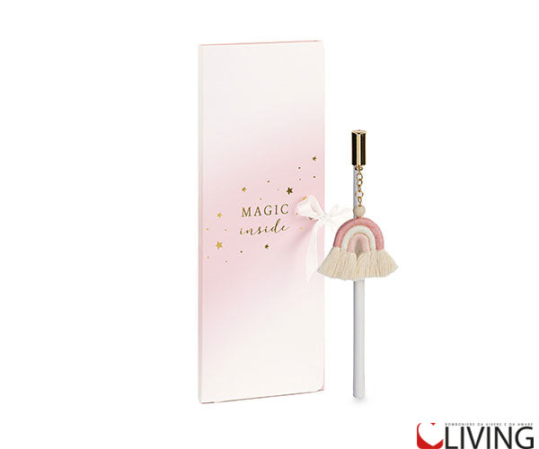 bomboniera matita arcobaleno rosa con busta