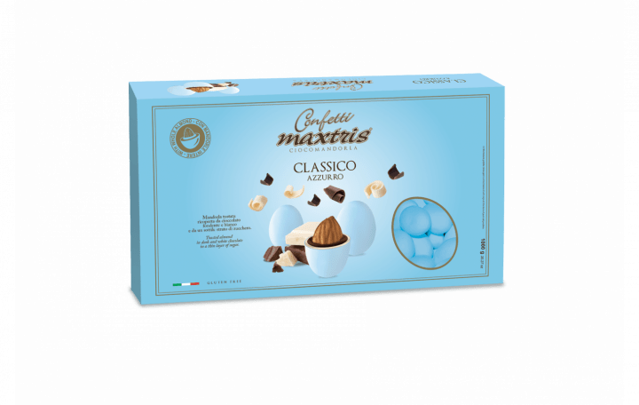 Mandorla tostata ricoperta da cioccolato fondente e bianco e da un sottile strato di zucchero.