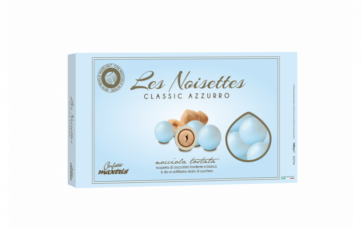 Nocciola tostata ricoperta da cioccolato fondente e bianco e da un sottile strato di zucchero.