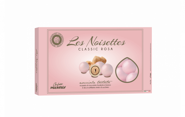 Nocciola tostata ricoperta da cioccolato fondente e bianco e da un sottile strato di zucchero.