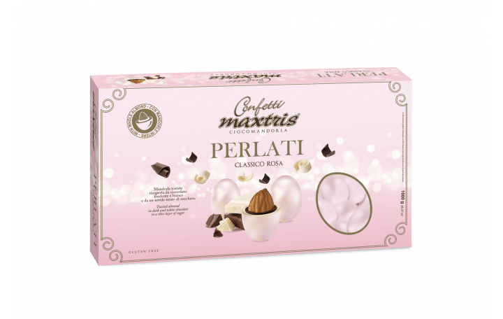 Mandorla tostata ricoperta da cioccolato fondente e bianco e da un sottile strato di zucchero.