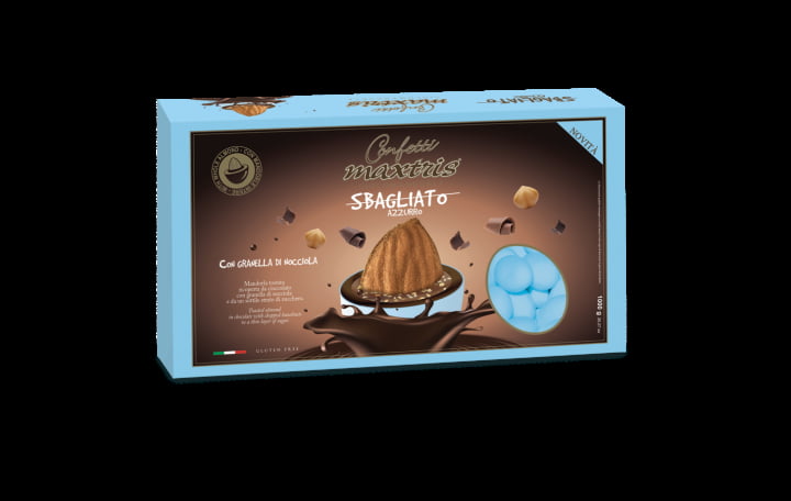 Mandorla tostata ricoperta da cioccolato al latte e alle nocciole gianduia con granella di nocciole