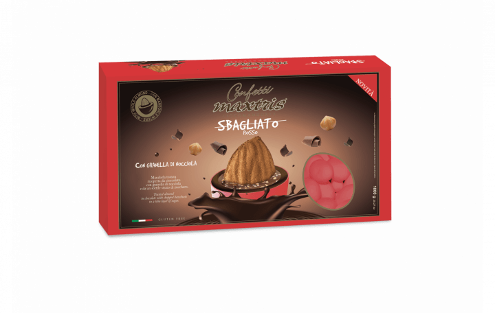 Mandorla tostata ricoperta da cioccolato al latte e alle nocciole gianduia con granella di nocciole