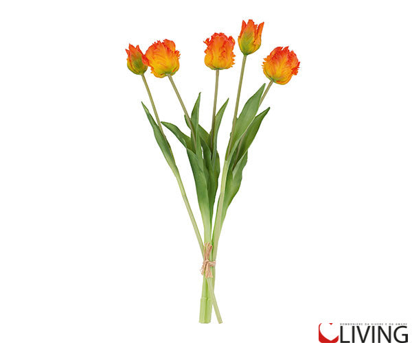 mazzo 5 tulipani arancione finti realistici