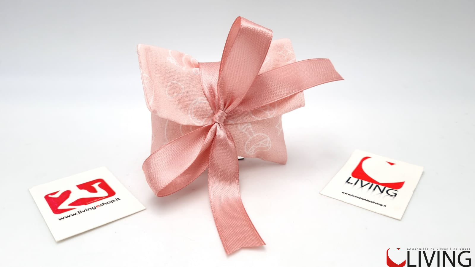 sacchetto portaconfetti in tessuto rosa linea baby dreams