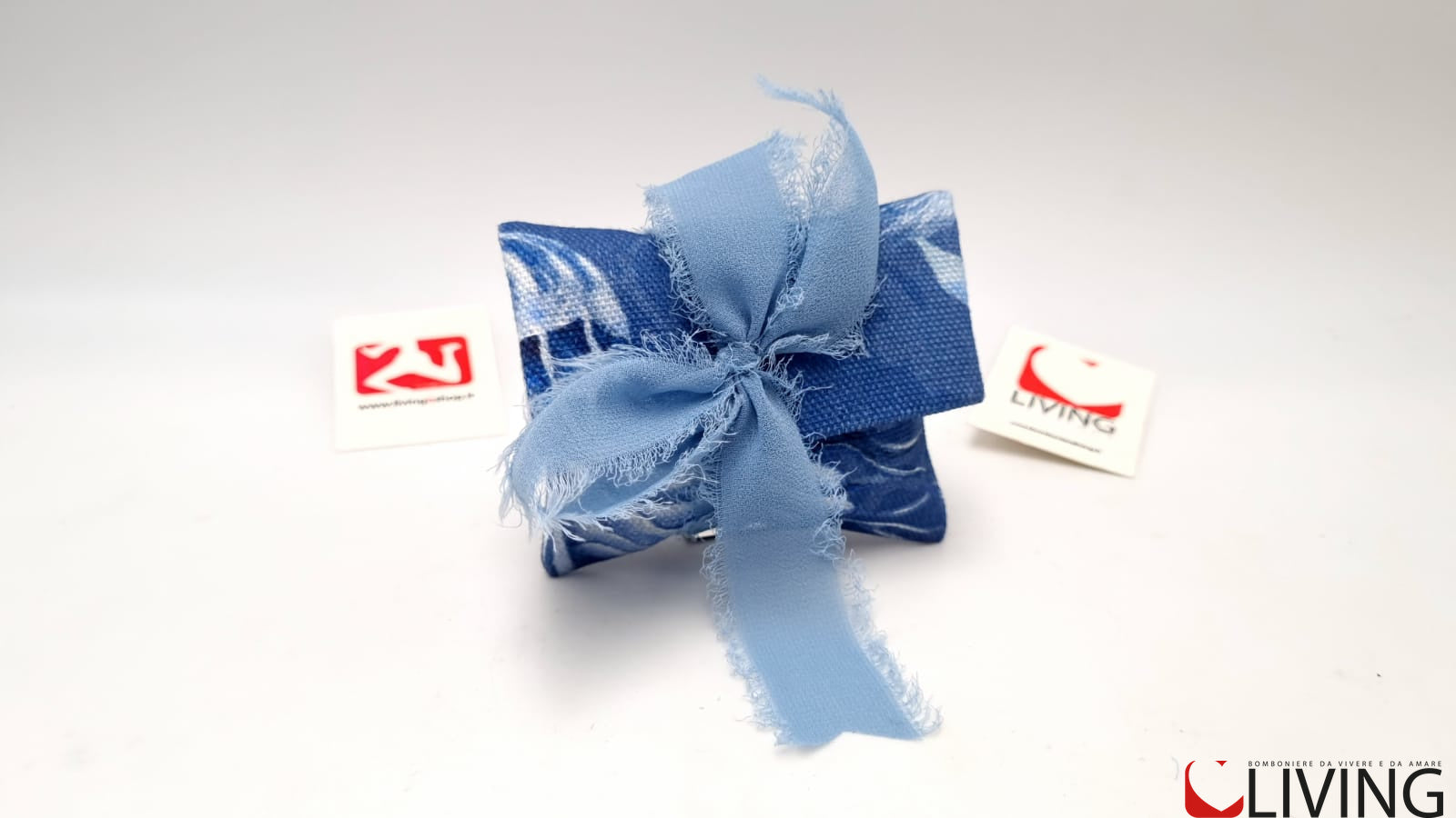 bustina lettere portaconfetti in tessuto linea indigo