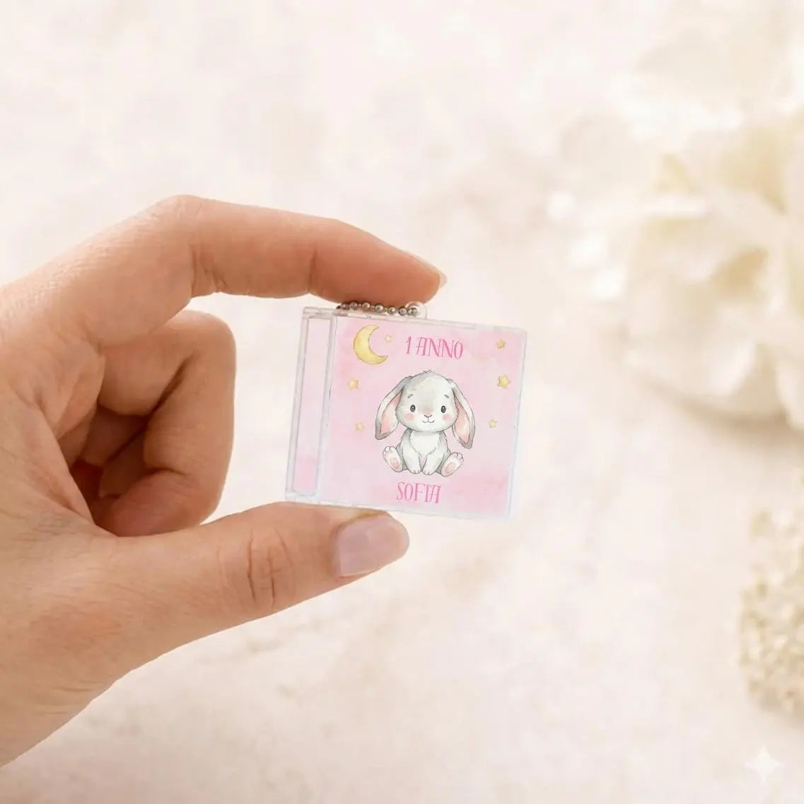 mini CD nfc coniglietto personalizzabile con favola abbinata