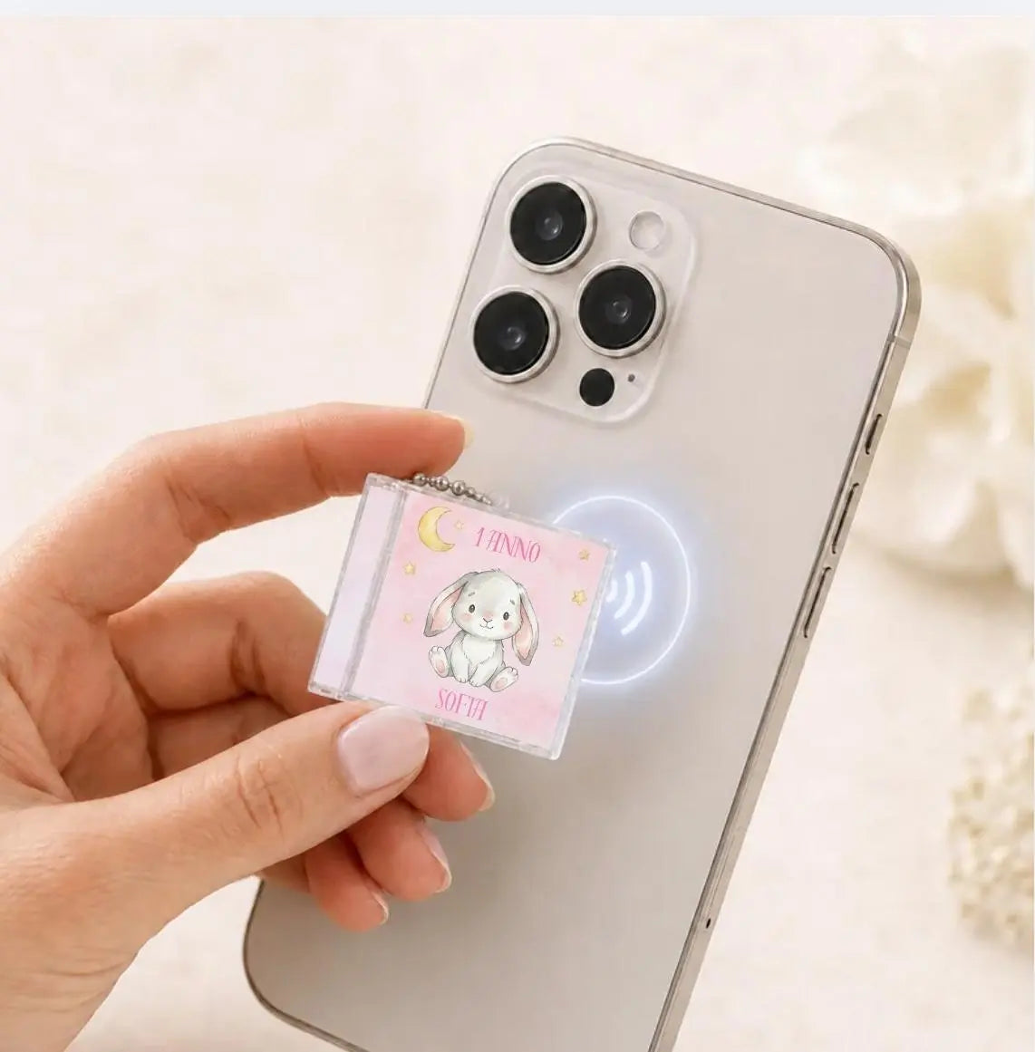 mini CD nfc coniglietto personalizzabile con favola abbinata