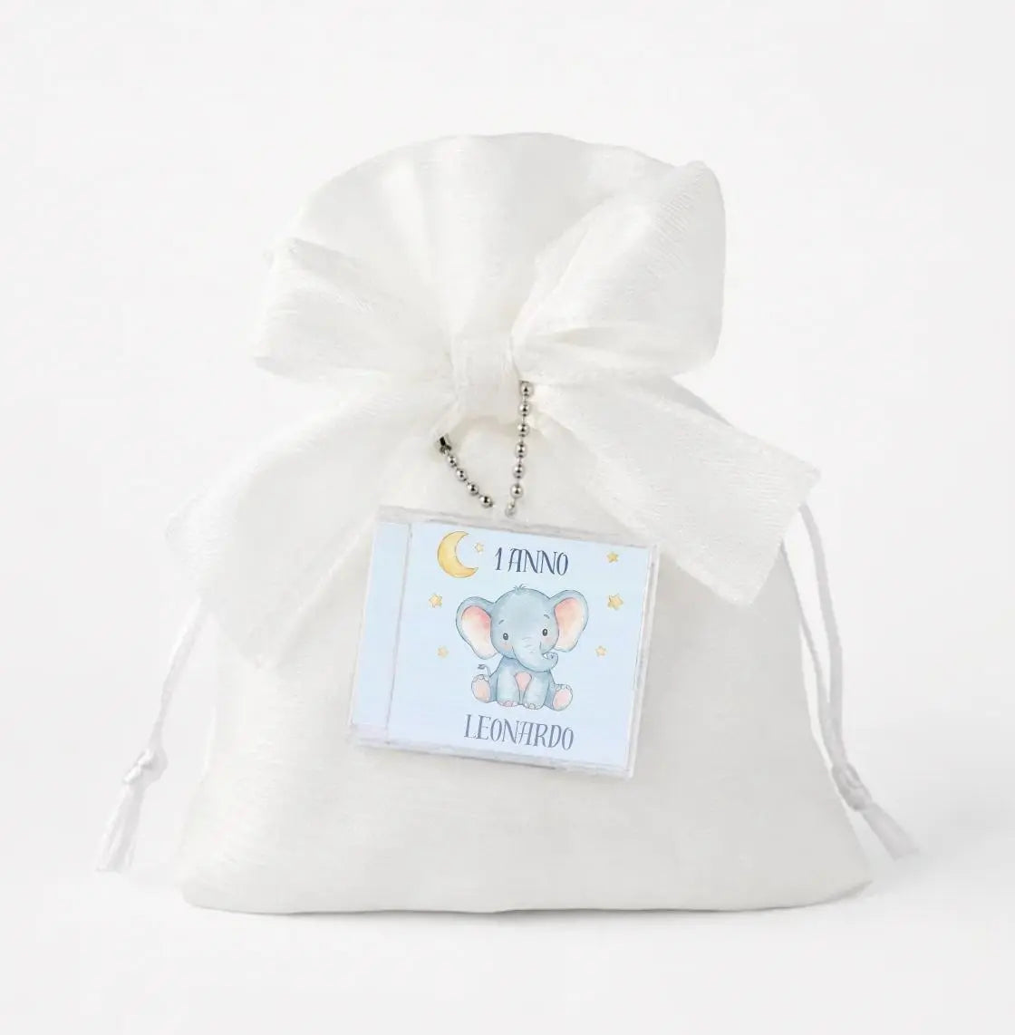 1 anno mini CD nfc elefantino personalizzabile con favola abbinata